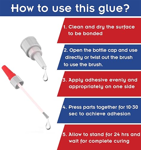 (2-in-1) Super Glue with Brush Applicator & Nozzle, 3D Printer Thick Glue for All Plastics and Fast Setting for Projects and Repairs,3000 CPS Clear Cyanoacrylate Glue, Mess Free Superglue Brush - style: Super-Glue