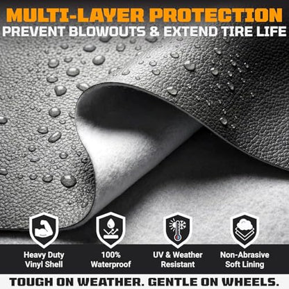 TIRESHIELD PRO Trailer Tire Covers (Set of 2) - Heavy Duty All-Weather UV-Resistant Protective Wheel Covers w/StormLock-System - Year-Round Protection for Your Trailer Tires w/ 26-28.75" Diameter - size: Medium - Fits Tire Diameters 26-28.75", style: TIRE