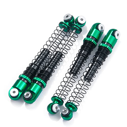 RCLIONS 1/24th RC Shocks 48mm Adjustable Absorber Damper for All 1:24 Axial SCX24 AXI90081 Deadbolt AXI00002 JLU AXI00005 Gladiator RC Crawler Car Upgrades (Green) - color: Green