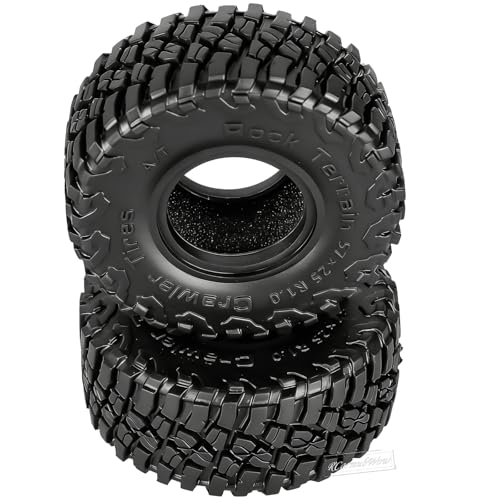 RC 1.0 Beadlock Tires for 1/18 TRX4M / Ascent-18 / SCX24 / FCX24 RC Crawler,1.0 In High Traction High Grip Rubber Tires w/Foam Insert,Style 5 - style: Style5(4pcs)