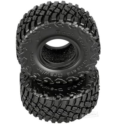 RC 1.0 Beadlock Tires for 1/18 TRX4M / Ascent-18 / SCX24 / FCX24 RC Crawler,1.0 In High Traction High Grip Rubber Tires w/Foam Insert,Style 5 - style: Style5(4pcs)