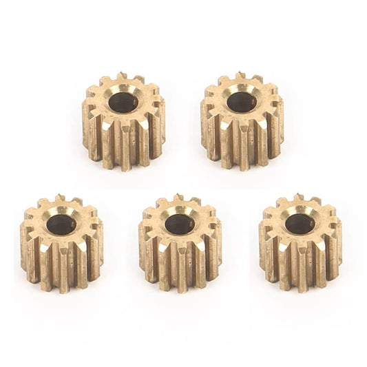 5 Pcs for WPL D12 D42 1/10 RC Car 12T Brass Pinion Gear Motor Gear Kit Replacement for WPL D12 D42 1/10 RC Car Upgrade Accessories Parts