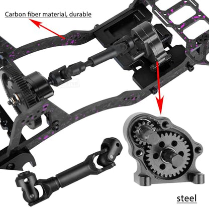 RC Carbon Fiber Upgardes Parts LCG Chassis Kit for 1/10 SCX10 SCX10 II Capra 1.9 UTB and Other DIY Builds RC Crawler,Front Mounted Transmission LCG Chassis Kit,Colour - color: Colour（for 1/10)