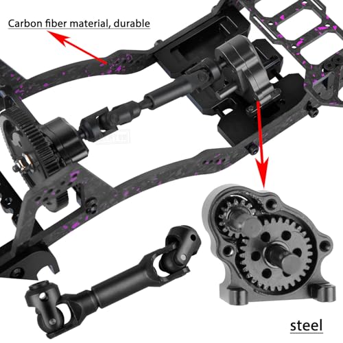 RC Carbon Fiber Upgardes Parts LCG Chassis Kit for 1/10 SCX10 SCX10 II Capra 1.9 UTB and Other DIY Builds RC Crawler,Front Mounted Transmission LCG Chassis Kit,Colour - color: Colour（for 1/10)