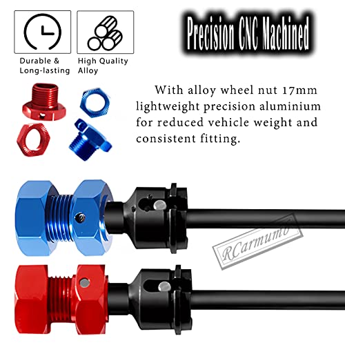 RC Drive Shaft CVD Axles Upgrades Part for 1/8 Typhon 6s, 1/7 Felony Limitless Roller Infraction 6s Blx，Steel Front Rear 4PCS Driveshafts w/17mm Wheel Hex Hub Hops Up,Red - color: Red- 4cvd-hubs