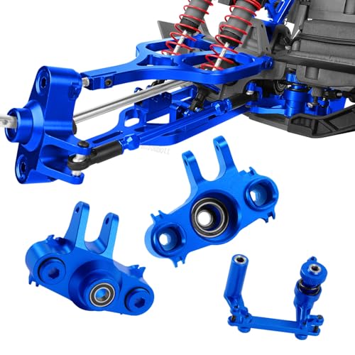 RC Alloy Suspension Arms&Steering Block Knuckle Arm&Shock Tower&Drive Shaft Axles&Push Rod Links&Steering Bellcranks Upgrades Part for 1/10 T-Maxx/E-Maxx,Driveshafts Hops Up,Navy Blue - color: Navy Blue- (Upgrades)