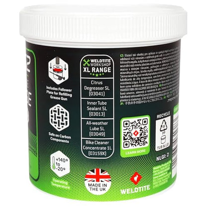 WELDTITE TF2 Multi-Use Grease, 1.10 Lbs | High-Performance Red Grease, Ideal for Headsets, Bottom Brackets, Hubs, Pedals, Durable Protection, Safe on Carbon Components
