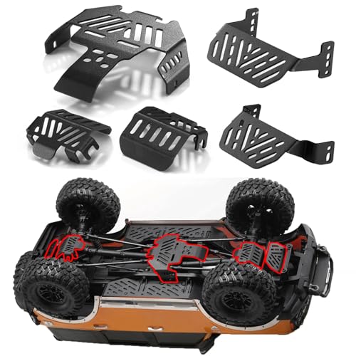 TRX4 TRX6 Chassis Armor Upgrade Set 7Pcs - Metal Chassis Armor, Axle Protector, Skid Plate & Electronics Box Armor for 1/10 RC Crawler TRX4 TRX6 82046-4 92076-4 K5 Upgrade
