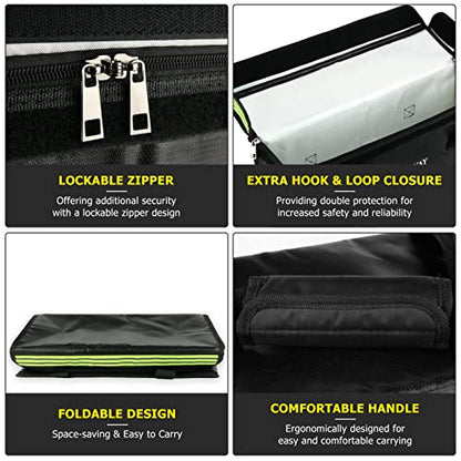 Lipo Battery Bag (20 x 5 x 7.5 inch), Large Fireproof Lipo Ebike Bag with Comfortable Handle, Reflective Strip