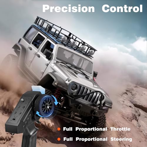 1/12 RC Crawler RTR, MN-128 Off-Road Truck, 4x4 RC Rock Crawler with 2.4G Remote Control RC Jeep Car Model for Adults Hobby Gifts (Gray) - color: Gray