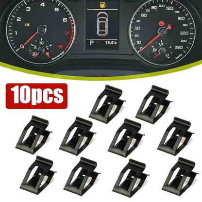 10PCS Car Dashboard Trim Clips, Metal U-Shaped Vehicle Front Console Dash Retainer, Automotive Dash Console Panel Fastener Replacement Accessories, Universal for SUV Truck Sedan - size: 10PCS