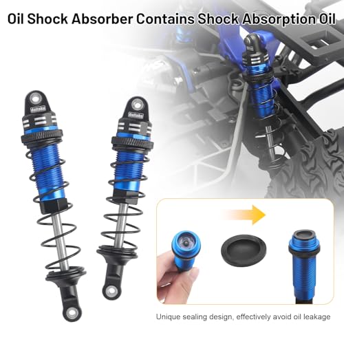 RC Car Shock, daitoku Shock Absorber Front & Rear for 1/10 Traxxas Slash 2WD/4X4 Hoss Rustler 4X4 VXL Bandit Nitro Stampede Replacement of 5862 - Blue - color: Blue