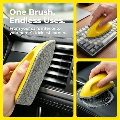 2PCS Car Leather Brushes, Soft Scratch-Resistant Car Seat Detailing Brush with Easy Handle, Universal Vehicle Interior Cleaning Supplies for Sofa, Shoes, Couch, Furniture (Gray) - color: Gray
