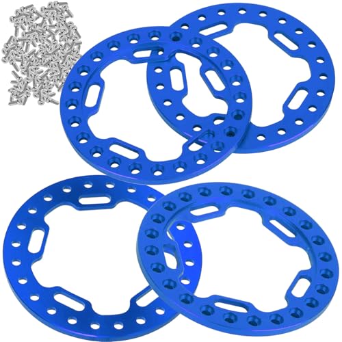 Metal 1.9 Beadlock Wheels Replacement Ring for 1/10 TRX4 SCX10 90046 90047 Crawler RC Car,4Pcs RC 1.9 Beadlock Wheels Replacement Ring,Navy Blue - color: Navy Blue - (Beadlock Ring)