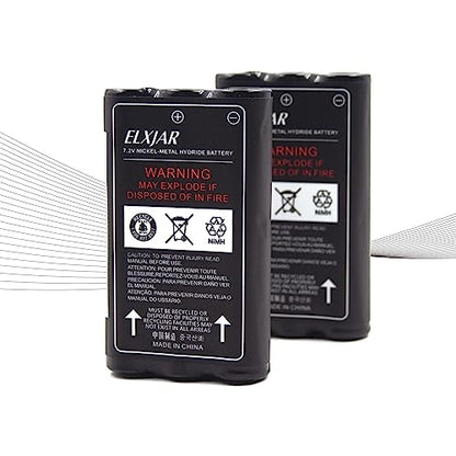 (2-Pack) 7.2V 1200mAh Ni-MH Battery for HNN9018A, HNN9018AR | Fits HNN9018BR and compatible Motorola SP21, SP50, P10 and HT10 two-way radios.
