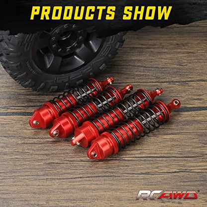 RCAWD Shock Absorber Front Rear for LOSI 1/10 Lasernut U4, Tenacity DB Pro, TENACITY TT Pro 4WD SCT Upgrades, RC Shocks Damper 90mm 100mm, Hop Ups Parts #LOS233011, LOS03028, LOS03027, LOS03019 Red - color: Red