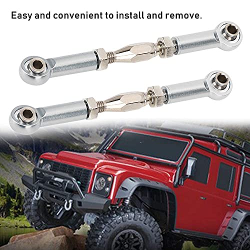 RC Car Turnbuckle, 6Pcs Adjustable Servo Links Tie Rod Aluminum Alloy RC Pull Rod Turnbuckle Rod Linkage Set for RC Hobby Car Model(Silver) Rc Steering Linkage Dilwe Tie Rods Buckle