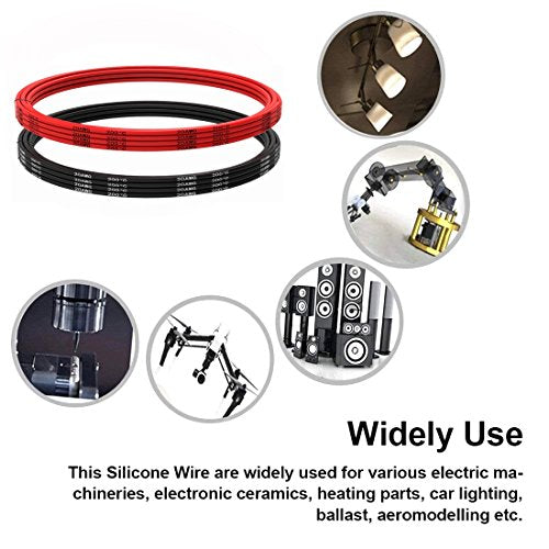 TUOFENG 20 AWG Silicone Wire Kit - 20ft | 10ft Black/Red, Hook Up Cable - size: 20 awg 2 colors each 10ft