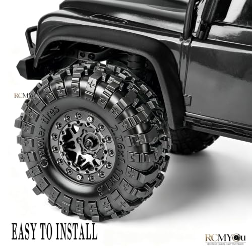 RC 1.3" Soft Rubber Wheel Tires for 1/24 1/18 SCX24 TRX4M RC Crawler Car,Soft Sticky Wheel Tires,Wheels Fetal Skin(4PCS)-B - style: Rubber Wheels-B