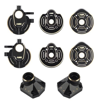 AMK 1/10 Capra Brass Kit 571g UTB10 Diff Cover Front Rear Axle Housing Portal Steering Knuckle Caps for RC Crawler Axial Capra Upgrades