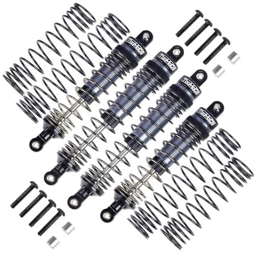 100/115mm RC Oil Shock Absorber Big Bore Damper for Arrma Typhon 3S/2S,1/10 BIG ROCK,GRANITE,SENTON Replacement Parts Upgrade (Black) - color: Black