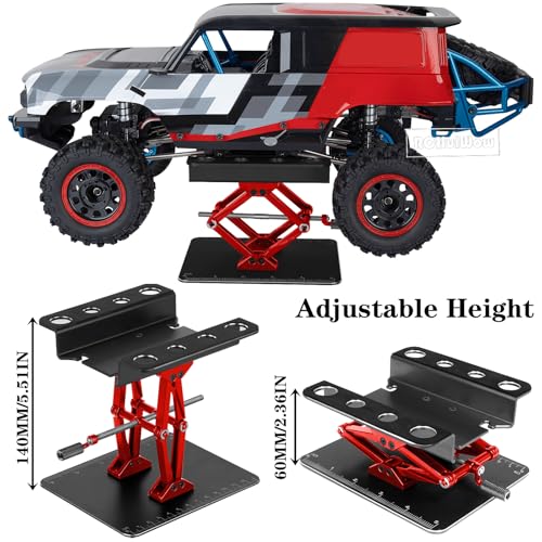 RC Tool Kit w/Height Adjustable Work Stand, 1.5 2.0 2.5 3.0mm Hex, 4.0 5.5 7.0 8.0mm Nut Driver, 17mm Wheel Socket &Screw Tray for 1/10 TRX4 Slash 4X4 BL-2S SCX10 III SENTON L0S1 1/8,Black - color: Black(1set)