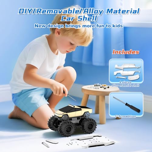 Remote Control Car for Boys, 1:18 Monster Trucks Toys Amphibious RC Cars, 2.4 GHz Waterproof RC Trucks, 4WD All Terrain Off-Road Pickup, Kids Toys for 6-12 Year Old Boys Girls Christmas Birthday Gifts - color: Gold