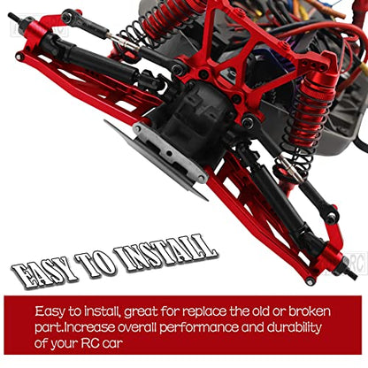 Alloy Steering Blocks Caster Blocks C-Hubs Stub Axle Carriers Upgrades Part for 1/10 Slash Rustler Stampede Hoss 4x4 VXL 4wd,Left & Right,w/Wheel Hex & Bearings Hops Up,Red - color: Blocks-Red