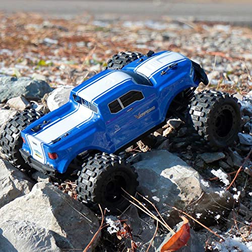 Redcat Racing Volcano 16 1/16 Scale RC Monster Truck – Electric Remote Control Car with 4WD, LED Lights, 2.4GHz Radio, 2 Rechargeable Li-Ion Batteries & Charger - Blue - color: Blue
