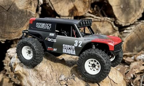 MEUS RACING MB24 SCX24 Body 5.2in 132MM Body Shell ABS+Nylon Carbon Fiber Chassis for 1/24 Axial SCX24 Bronco JLU B-17 C10 Toy Vehicles and Accessories (Red) - color: Red