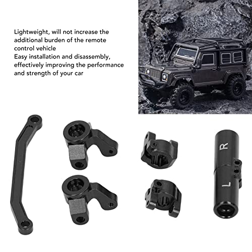 plplaaoo RC Front Steering Set Aluminum Alloy Rear Axle Base for ECX Barrage 1 24 RGT 1 24 FTX 1 24 Climbing Car Lightweight and Strong Replacement Parts (Black) - color: Black