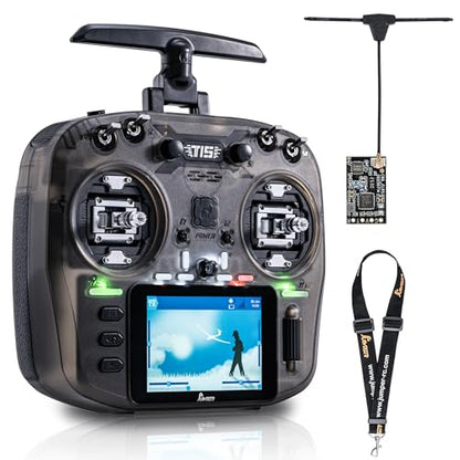 Jumper T15 2.4GHz ELRS Radio Transmitter with Nano Receiver,VS-M Hall Gimbal EdgeTX IPS Color Touchscreen Controller for FPV Drone/Fixed-Wing/Helicopter/Multirotor/RC Car Boat,Mode 2 (Charcoal)