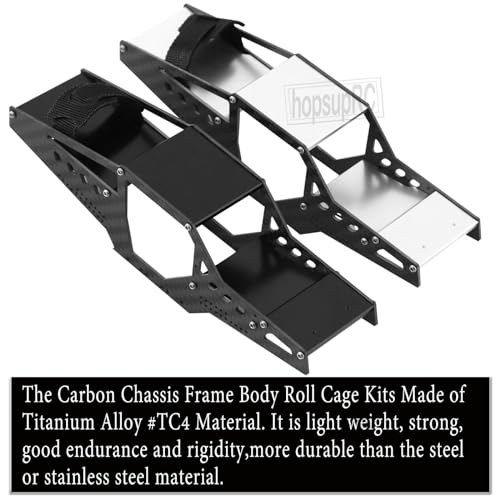 hosupRC RC Carbon Chassis Frame Body Roll Cage Kits Upgrades Part for 1/24 Axial Scx24 90081 C10 AXI00002 B17,Carbon Chassis Frame Body Roll Cage Body Shell Kits Hops UP,Black - color: Black/for 1/24 Scx24