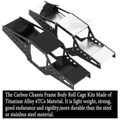 hosupRC RC Carbon Chassis Frame Body Roll Cage Kits Upgrades Part for 1/24 Axial Scx24 90081 C10 AXI00002 B17,Carbon Chassis Frame Body Roll Cage Body Shell Kits Hops UP,Black - color: Black/for 1/24 Scx24