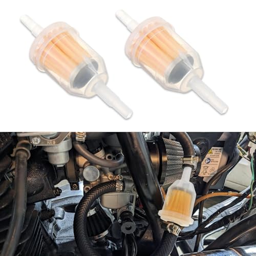 2PCS Gas Inline Fuel Filters with Magnet, Small Engine Fuel Filter, 1/4 Inch x 5/16 Inch Fuel Filters, Car Accessories Inline Gas Fuel Filter for Motorcycle Lawn Mower Tractors Small Engine