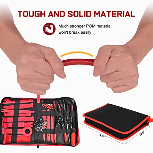 Nilight 238Pcs Trim Removal Tool, Auto Push Pin Bumper Retainer Clip Set | Fastener Terminal Remover Tool Adhesive Cable Clips Kit Car Panel Radio Removal Auto Clip Pliers - color: 238 Clips+ Remover Tools Red