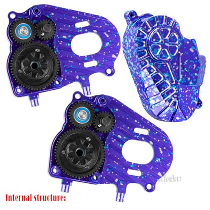 RC Transmission Gearbox Upgrades Part for 1/10 SCX10 AXI03004 Capra 1.9 UTB,Aluminum Complete Transmission Case Hops Up,Purple Colorful - color: Purple Colorful-(rc Upgrades Part）