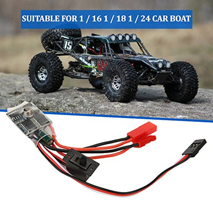RC Brushed ESC, 30A 4-8V ESC Two Way RC Brushed Motor Speed RC ESC for 1/16 1/18 1/24 Car Boat RC Car (with Brake)