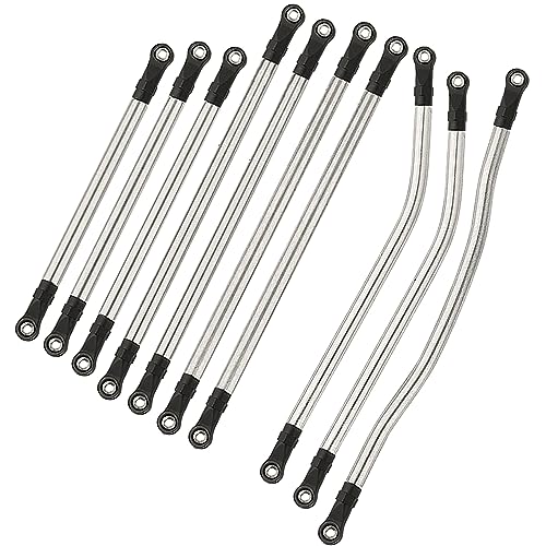 10Pcs Stainless Steel Link Rod Linkage Set with Ball End for Axial for 1/10 RC Crawler Axial SCX10 PRO Upgrade Part