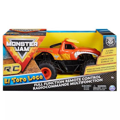 Monster Jam, Official El Toro Loco Remote Control Monster Truck, 1:24 Scale, 2.4 GHz, for Ages 4 and up