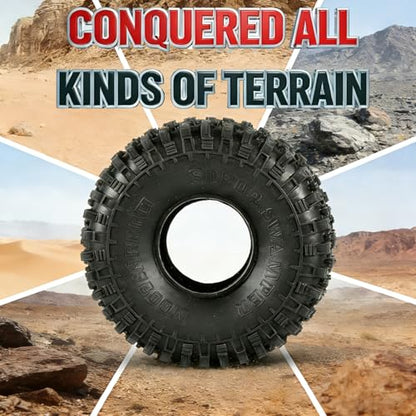 4Pcs AUSTAR AX-5020 1.9 Inch 120mm*40mm Rock Crawler Tires Soft Rubber Off Road Wheel Tyres with Foam Inserts for 1/10 AXIAL SCX10 II/III TRX4 RC4WD TF2 RC Crawler Truck