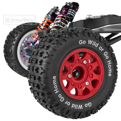 RC Wheels and Tires w/12mm 14mm 17mm Hex Short Course Tire for 1/10 Scale Car Arrm a Senton,Axia1,Slash 2WD Slash 4×4 4WD,Red cat,Rc 4wd,1/10 Truck Tires Rubber Tyres Plastic Wheel,Red - color: Red(4pcs)
