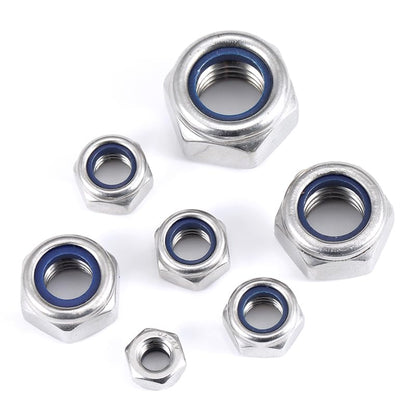 188PCS Metric Nylon Insert Lock Nuts Kit, M3 M4 M5 M6 M8 M10