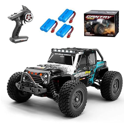 70 km/h Brushless Remote Control Car for Adults, 1/16 RC Waterproof Monster Truck, 2.4 GHz All Terrain Offroad Drift Car, 4WD RC Buggy, 3 Batteries (Blue) - color: 16103pro,3 Batteries(black)