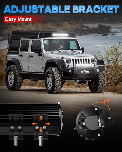 20Inch LED Light Bar with Wiring Harness Kit Spot Flood Combo Beam | 16AWG 280W LED Off Road Driving Work Lights Bar with 3PIN Rocker Switch for Je-ep Truck Pickup Golf Car Tractor SUV Golf Cart - size: 20 Inch LED Light Bar with Wiring Harness Kit