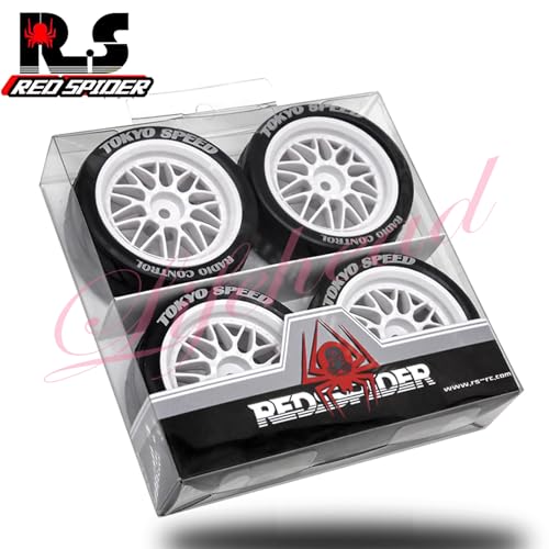 Lifehead 65mm RC On-Road Rally Car Tires and Wheels for 1/10 RC On-Road Touring Drift Car HSP 94123 Tamiya XV01 TT01 TT02 HPI Kyosho FAZER MK2 TRAXXAS 4-TEC 2.0/12mm Hex - color: White