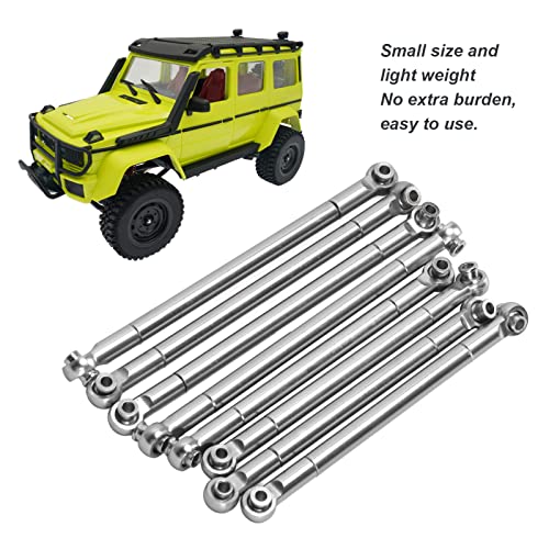 Dilwe RC Tie Rod, 8PCS Metal Full Car Tie Rod Tie Lever Link Pull Rod for MN86 Series Model Upgrade RC Car, RC Aluminum Linkages Steering Servo Rod RC Car Parts RC Accessories(Silver)