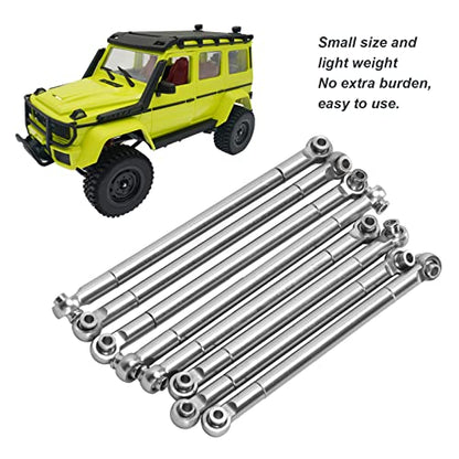 Dilwe RC Tie Rod, 8PCS Metal Full Car Tie Rod Tie Lever Link Pull Rod for MN86 Series Model Upgrade RC Car, RC Aluminum Linkages Steering Servo Rod RC Car Parts RC Accessories(Silver)
