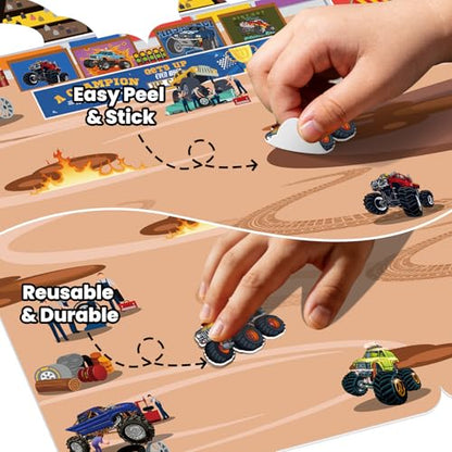 Elfew 6 Pack Car Sticker Books for Toddlers 2-4 3-5 | Over 190+ Stickers, 3D Reusable, Puffy Vehicle Stickers for Boys, Mess Free Activity Set, Road Trip Essentials Birthday Gift - color: 6 Sets Puffy Stickers