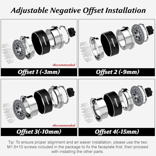 RC 1.9" Beadlock Wheels with Adjustable Offset for TRX4 SCX10 - color: Space Grey
